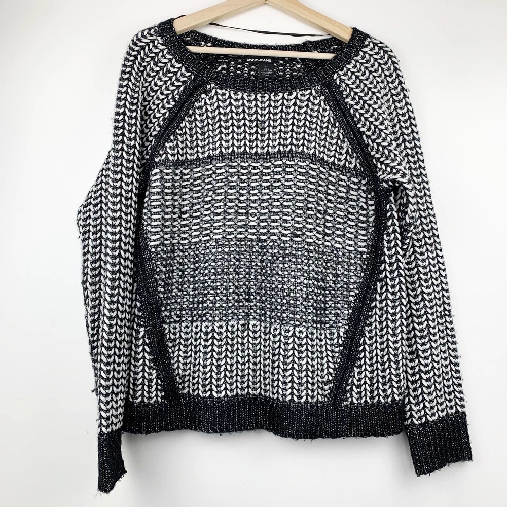 DKNY Jeans Ribbed Knit Sweater Pullover L